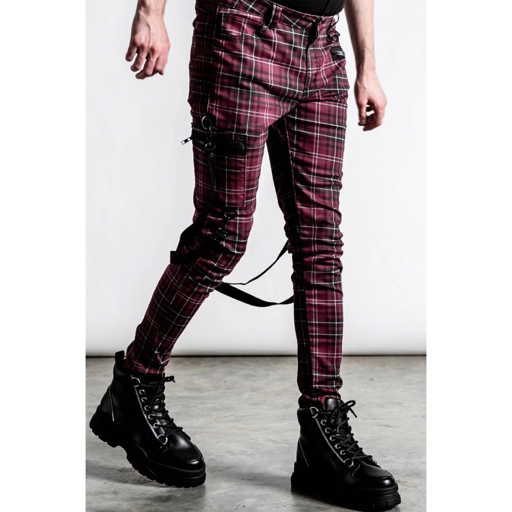 NWT Killstar Sonic Doom Jeans (Blood Tartan) size XL
